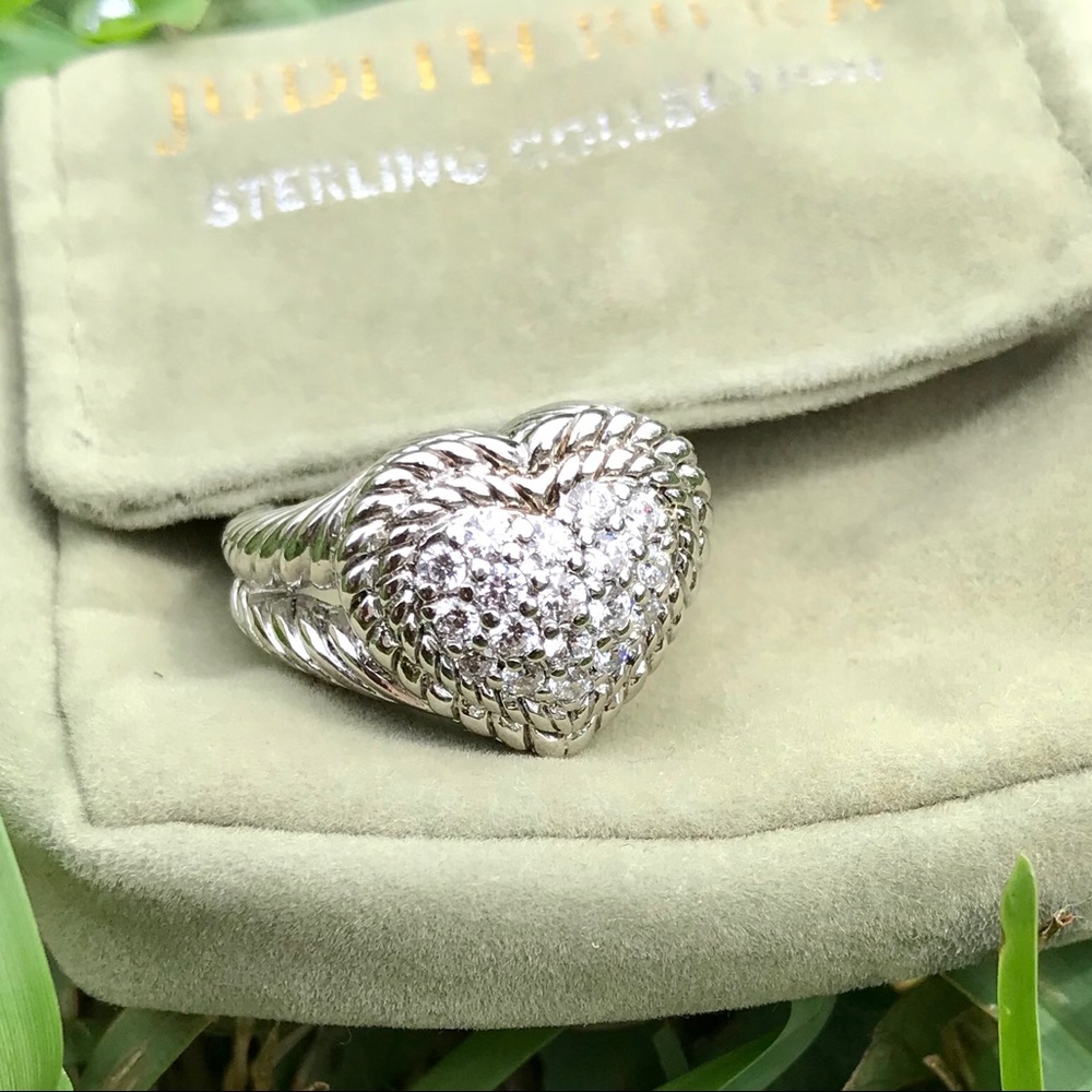 Judith Ripka Heart CZ .925 Ring, size 5.5 ❤️